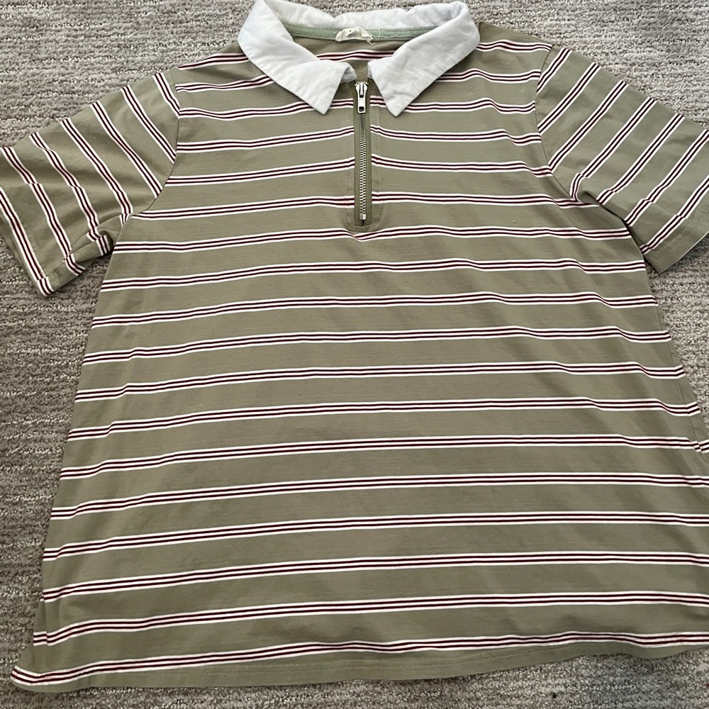 POL green collared shirt